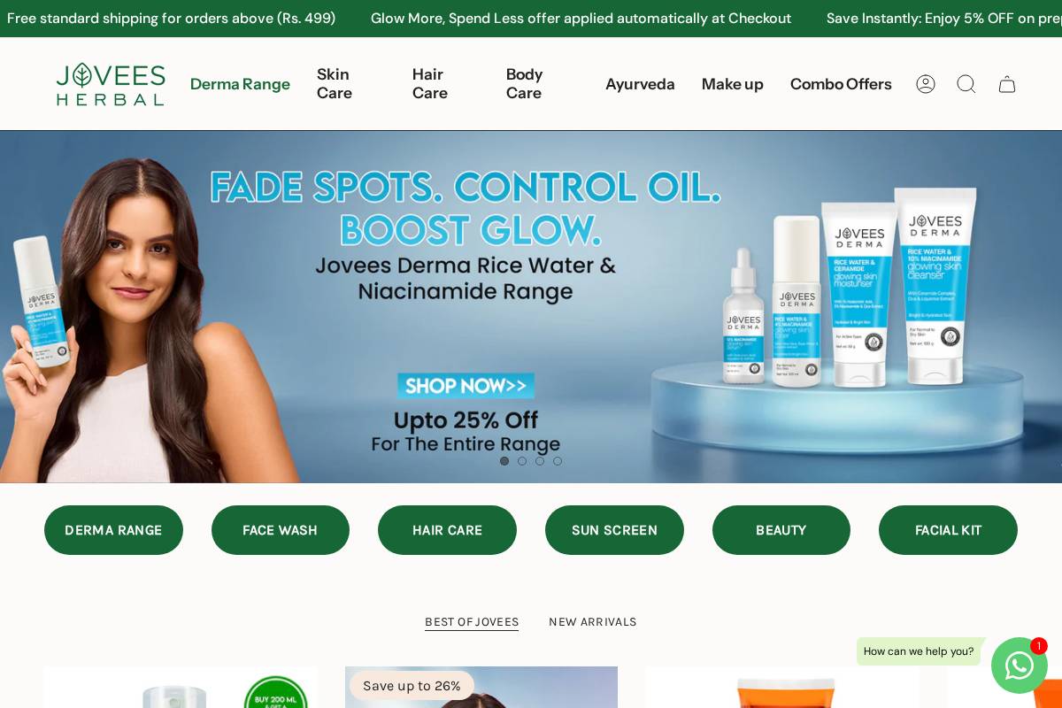 jovees.com homepage screenshot