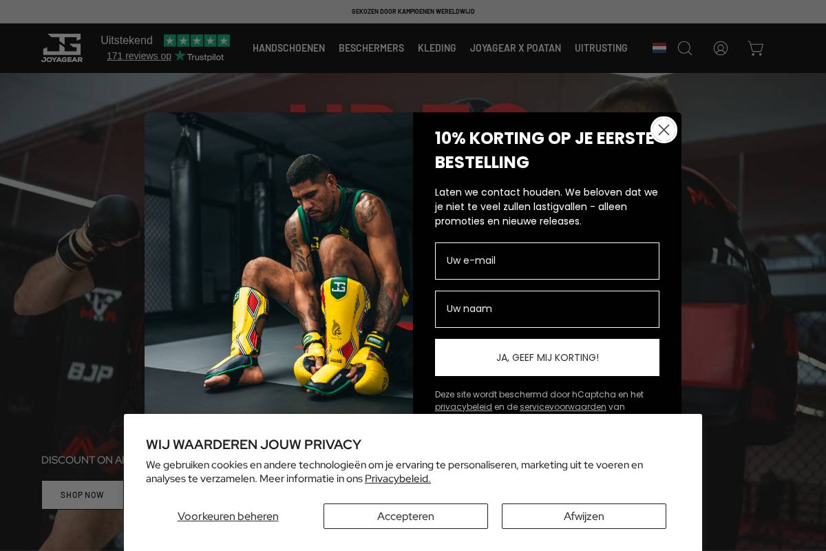 Joyagear homepage screenshot