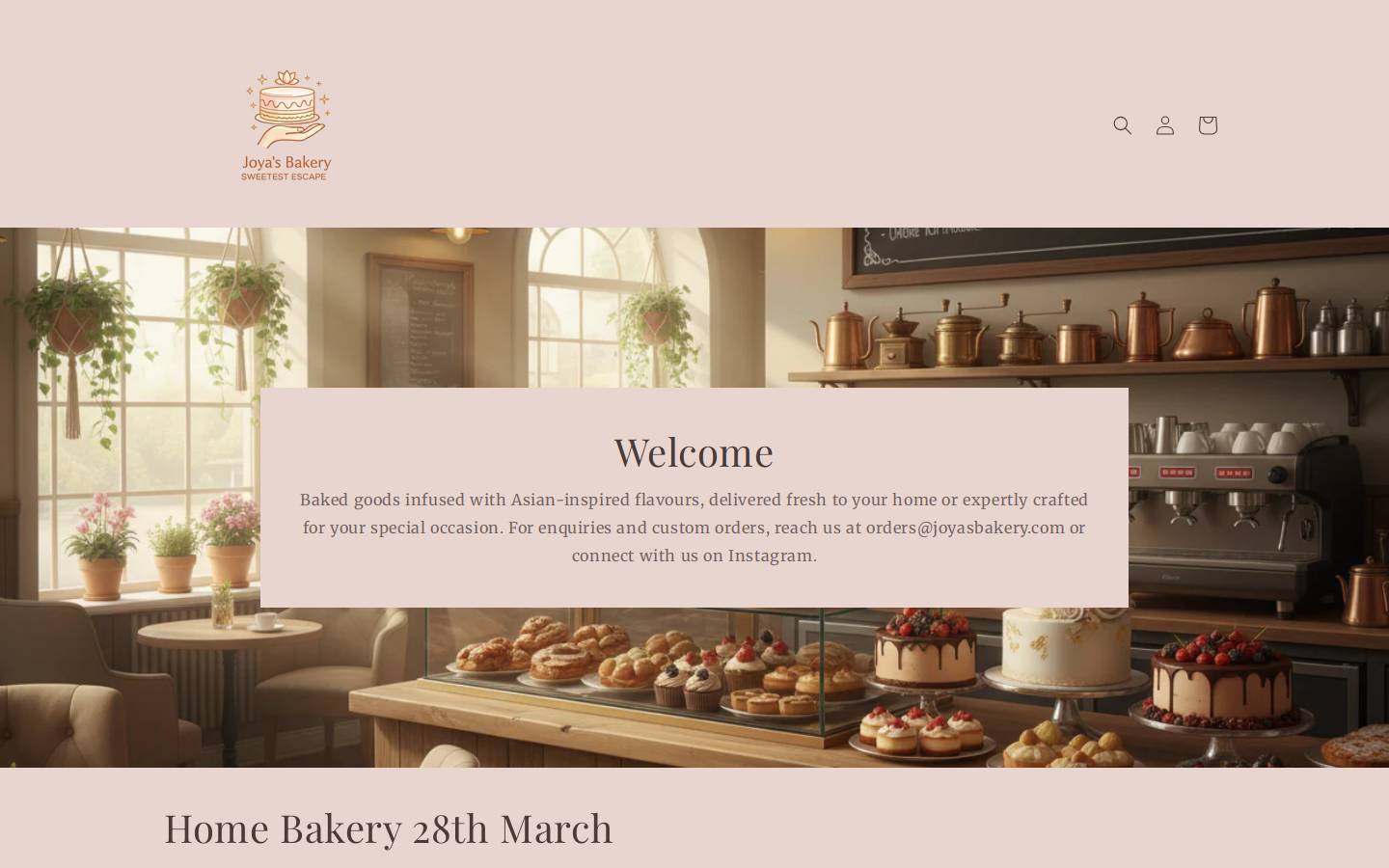 joyasbakery.com homepage screenshot