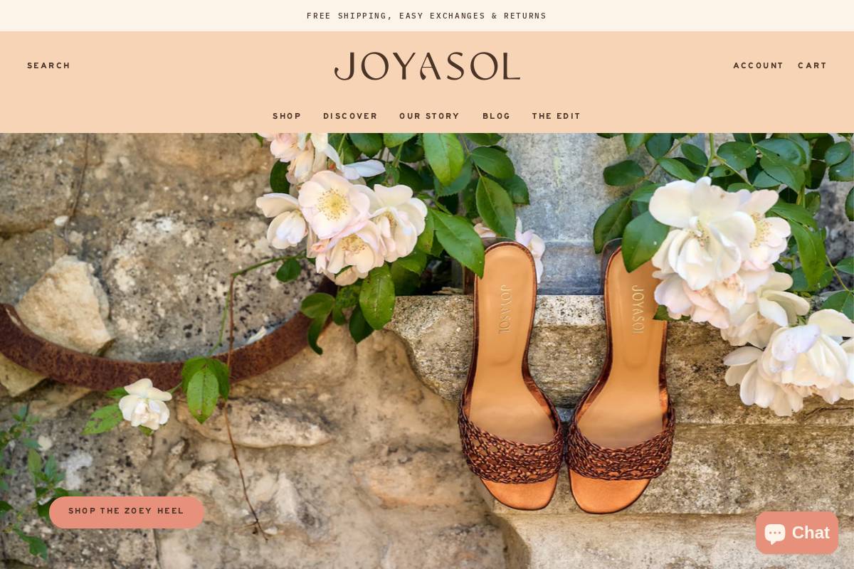 joyasolshoes.com homepage screenshot