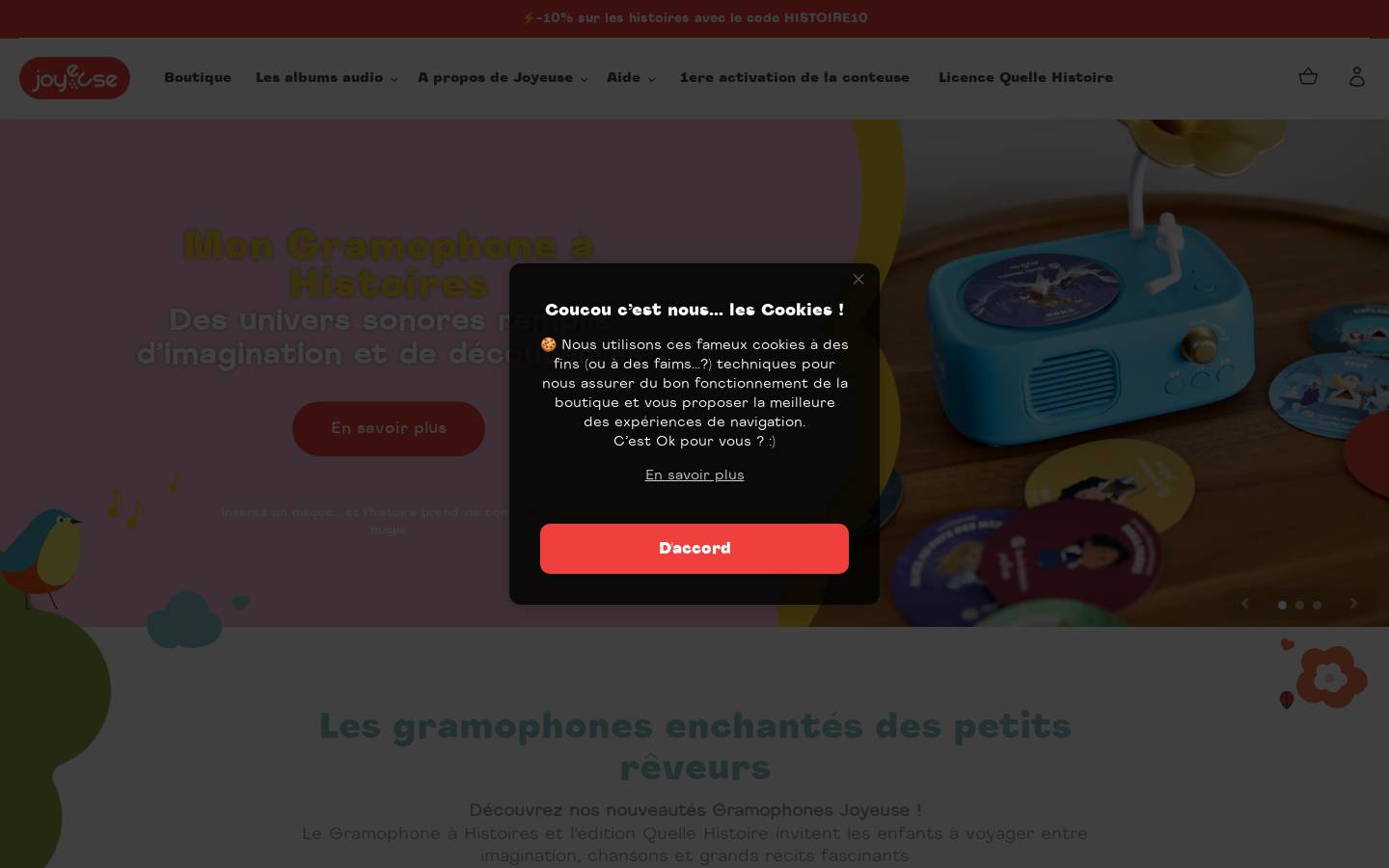 joyeuse.io homepage screenshot