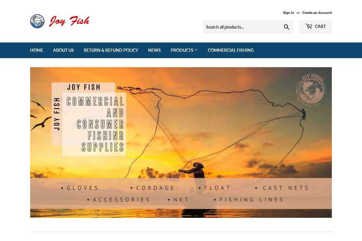 Joy Fish homepage screenshot