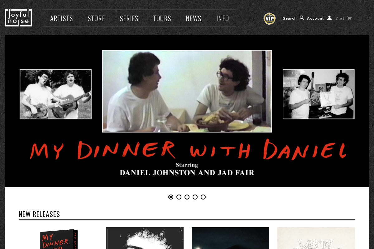 Joyful Noise Recordings homepage screenshot