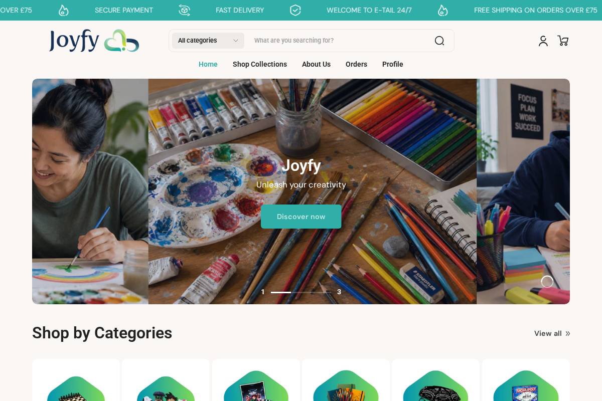 joyfy.co.uk homepage screenshot