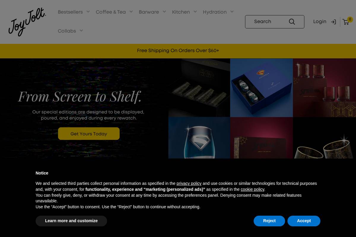 JoyJolt homepage screenshot