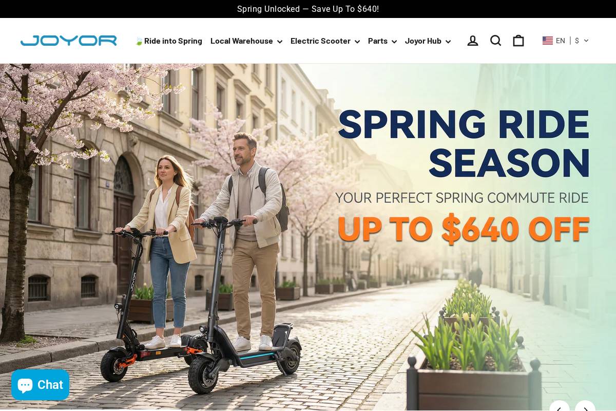 Joyorescooter homepage screenshot