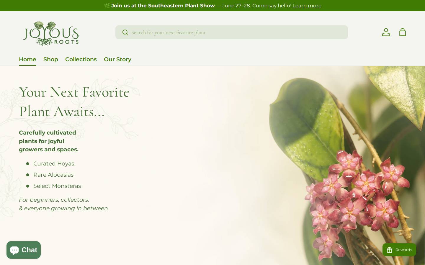 joyousroots.com homepage screenshot