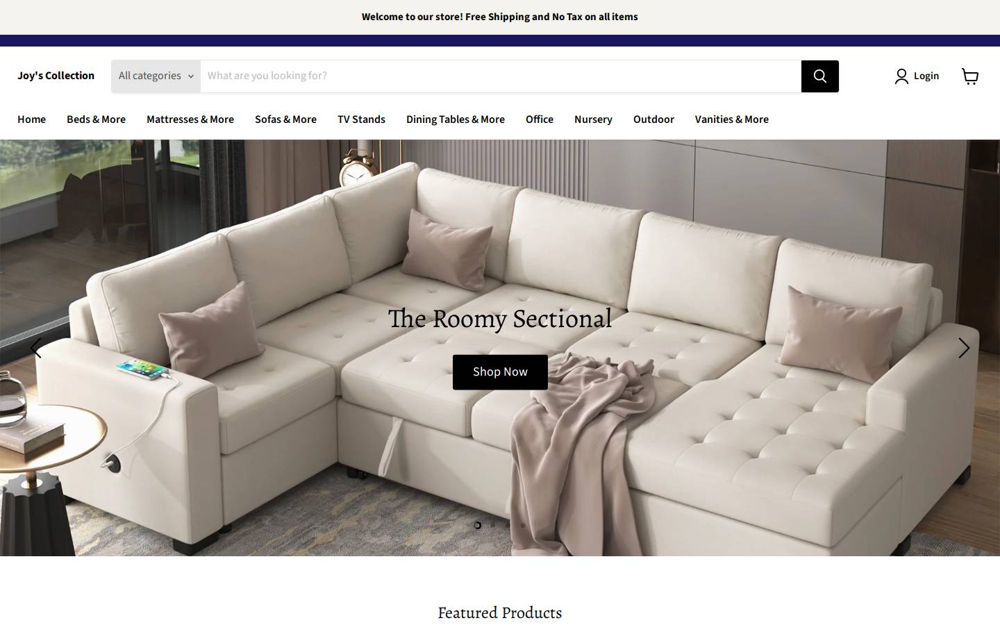 joyscollection.com homepage screenshot