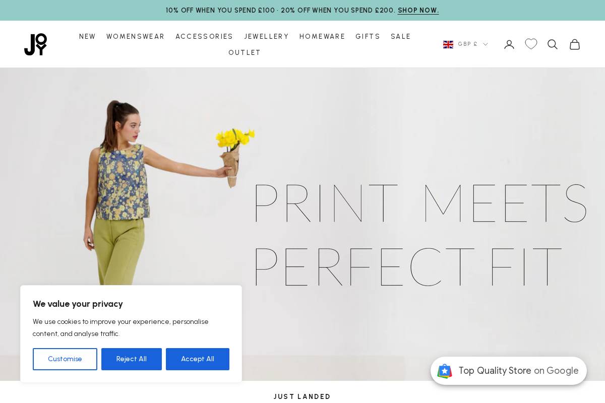Joy homepage screenshot