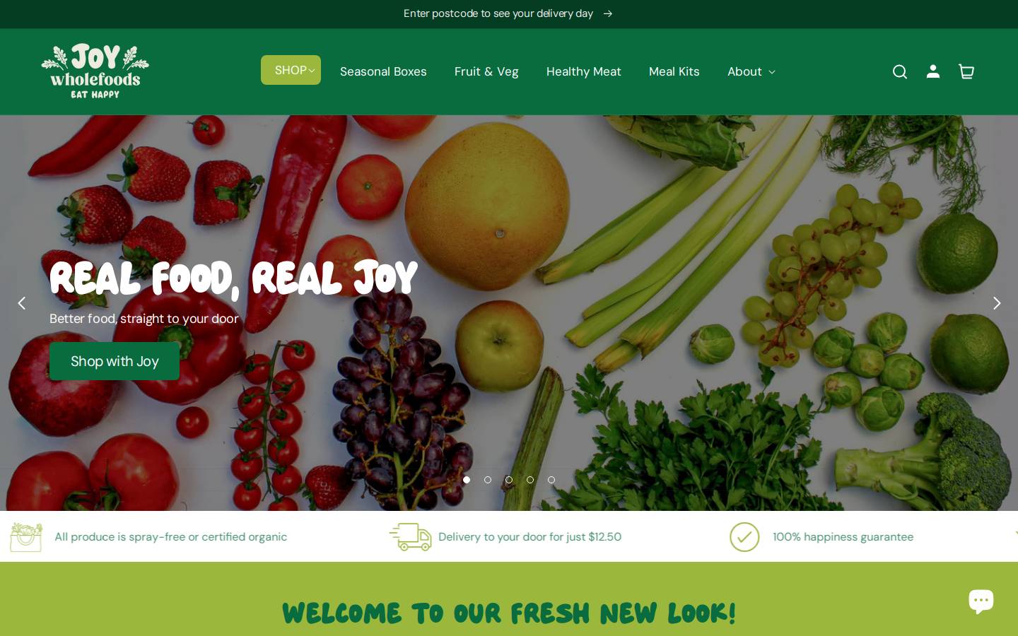 joywholefoods.com homepage screenshot