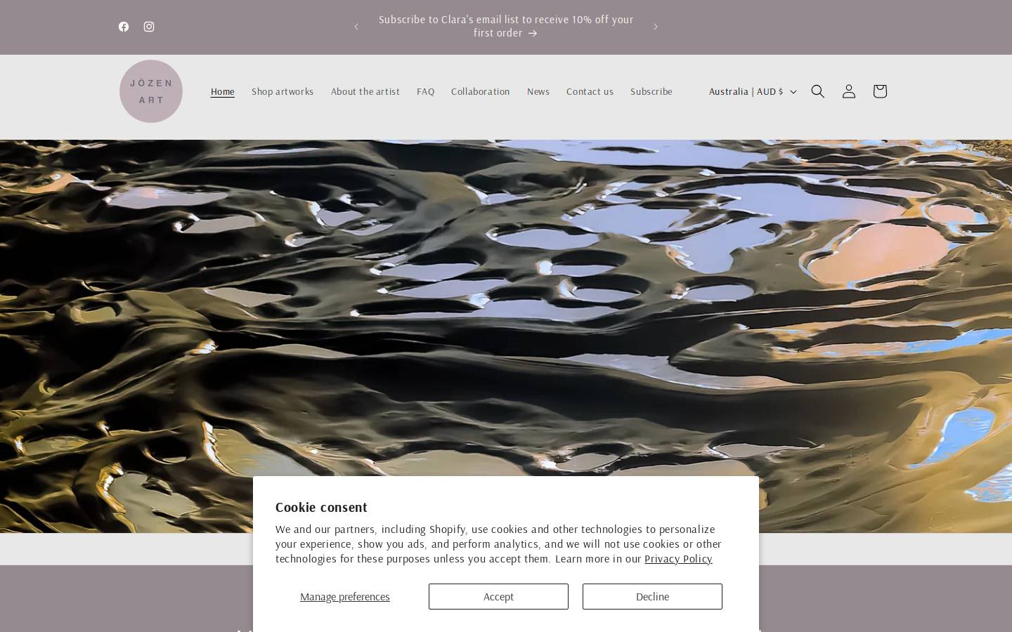 jozenart.com homepage screenshot