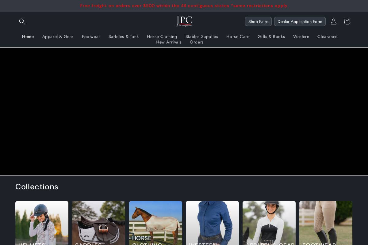 jpcequestrian.com homepage screenshot