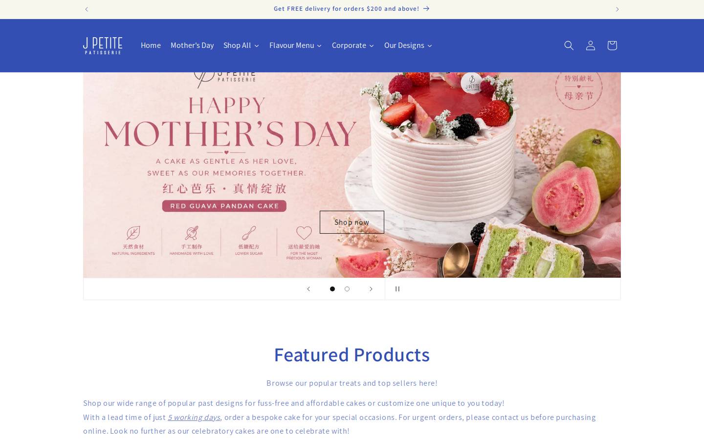 jpetitepatisserie.com homepage screenshot