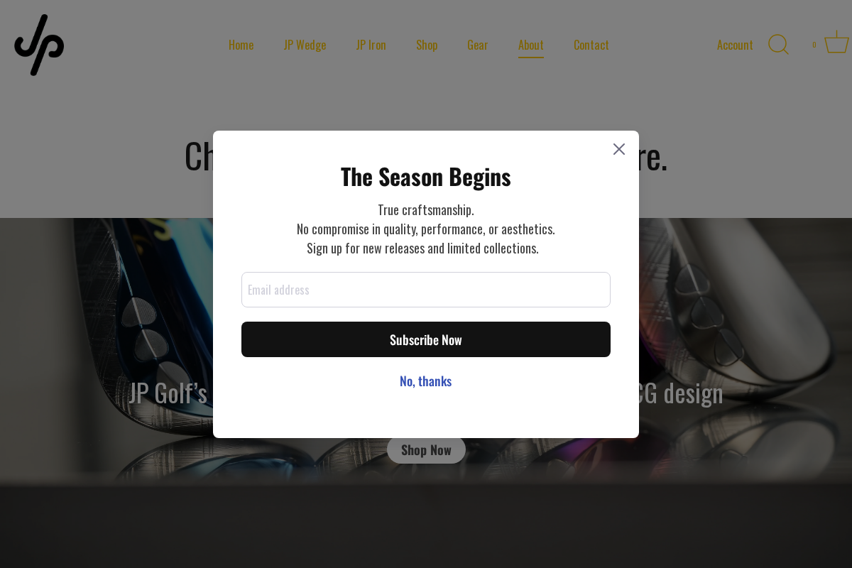 JP Golf homepage screenshot