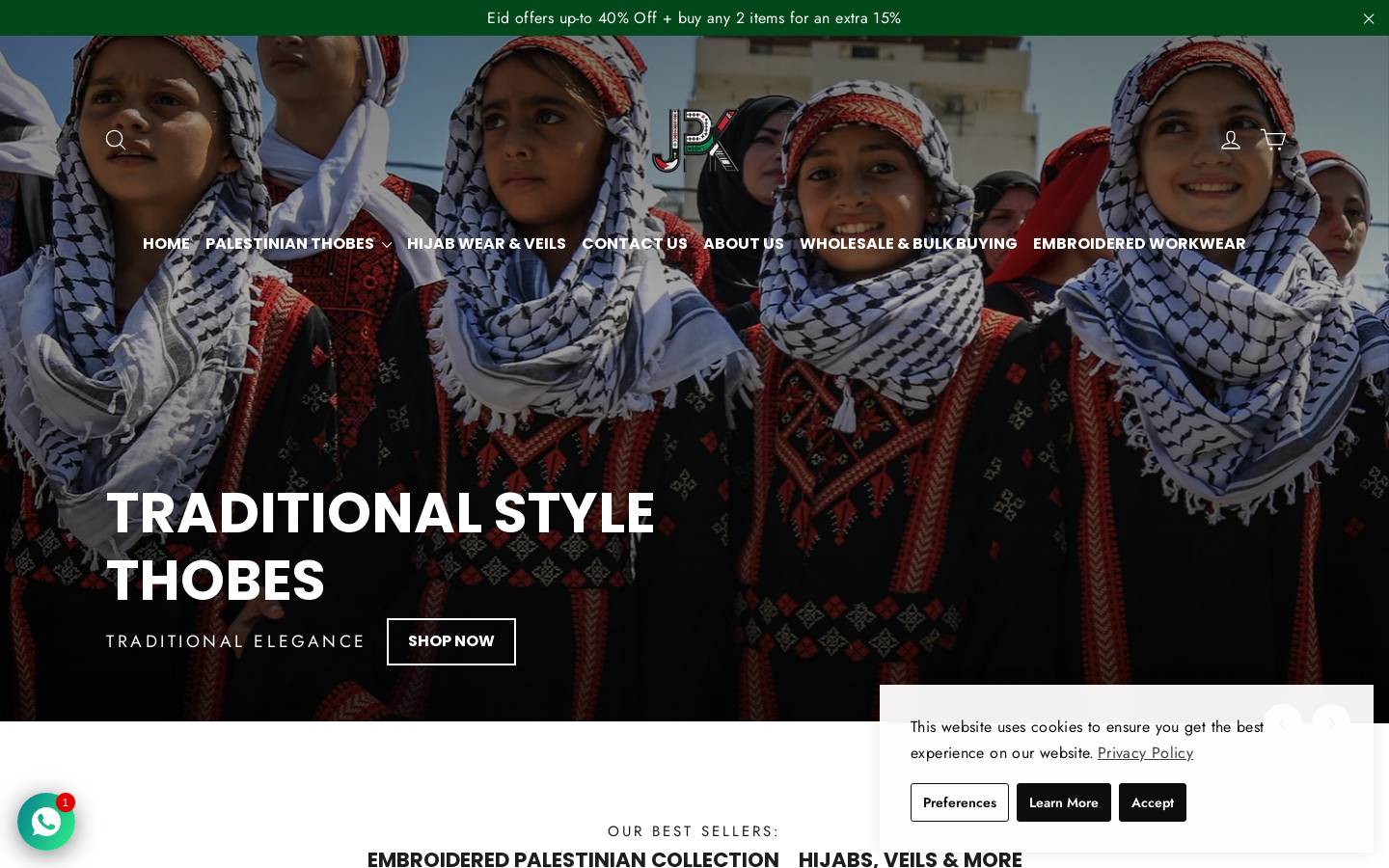 jpktraditions.store homepage screenshot