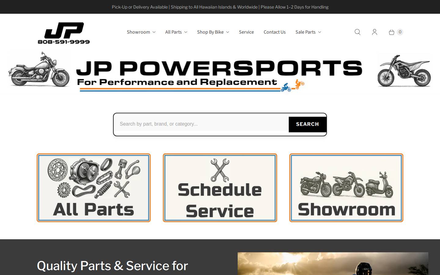 jppowersports.com homepage screenshot