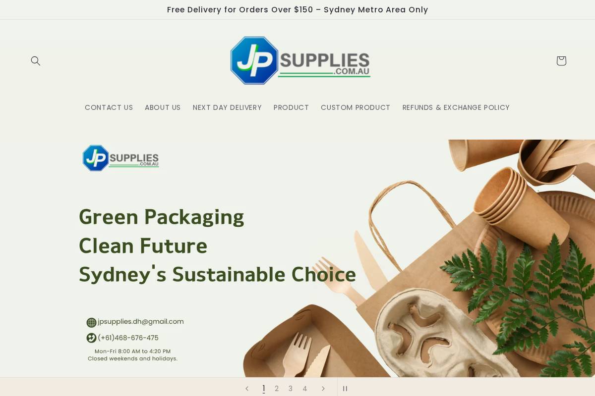 jpsupplies.com.au homepage screenshot