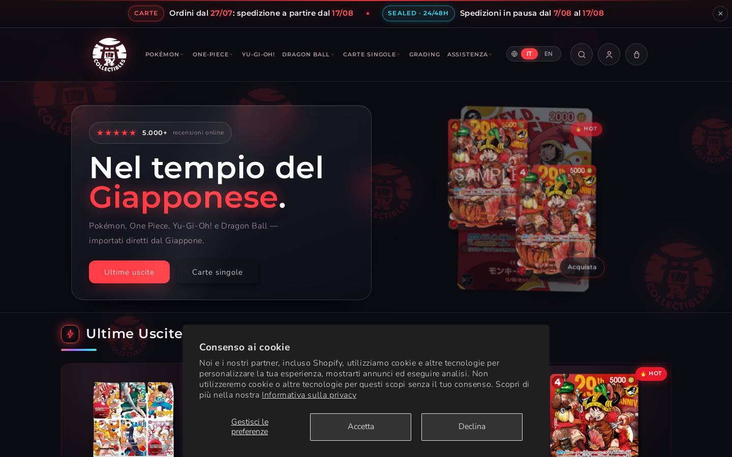 Jpycollectibles homepage screenshot