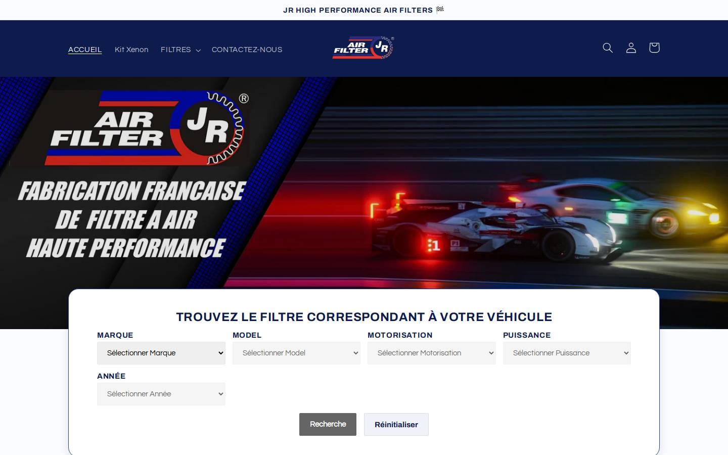 jrfilters.com homepage screenshot