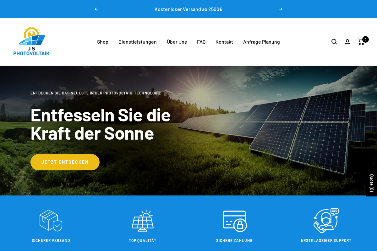 Js Photovoltaik homepage screenshot