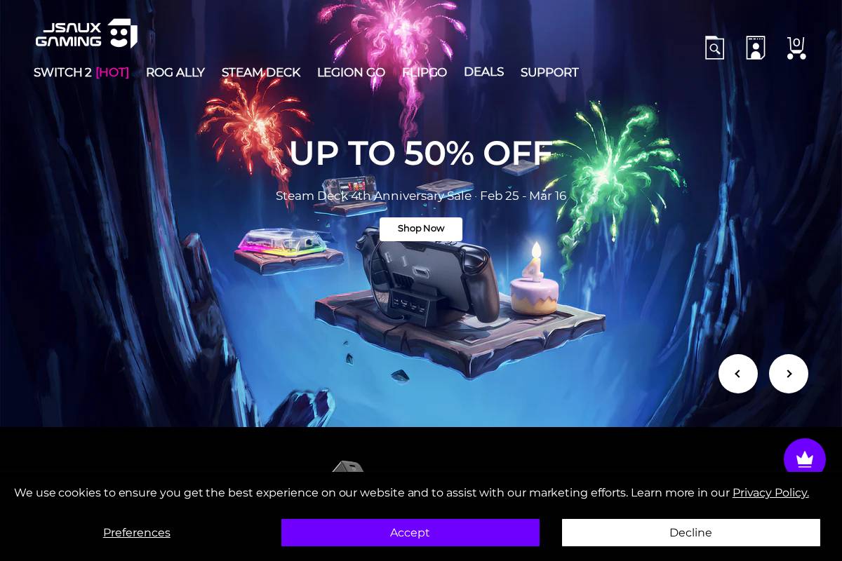 JSAUX homepage screenshot