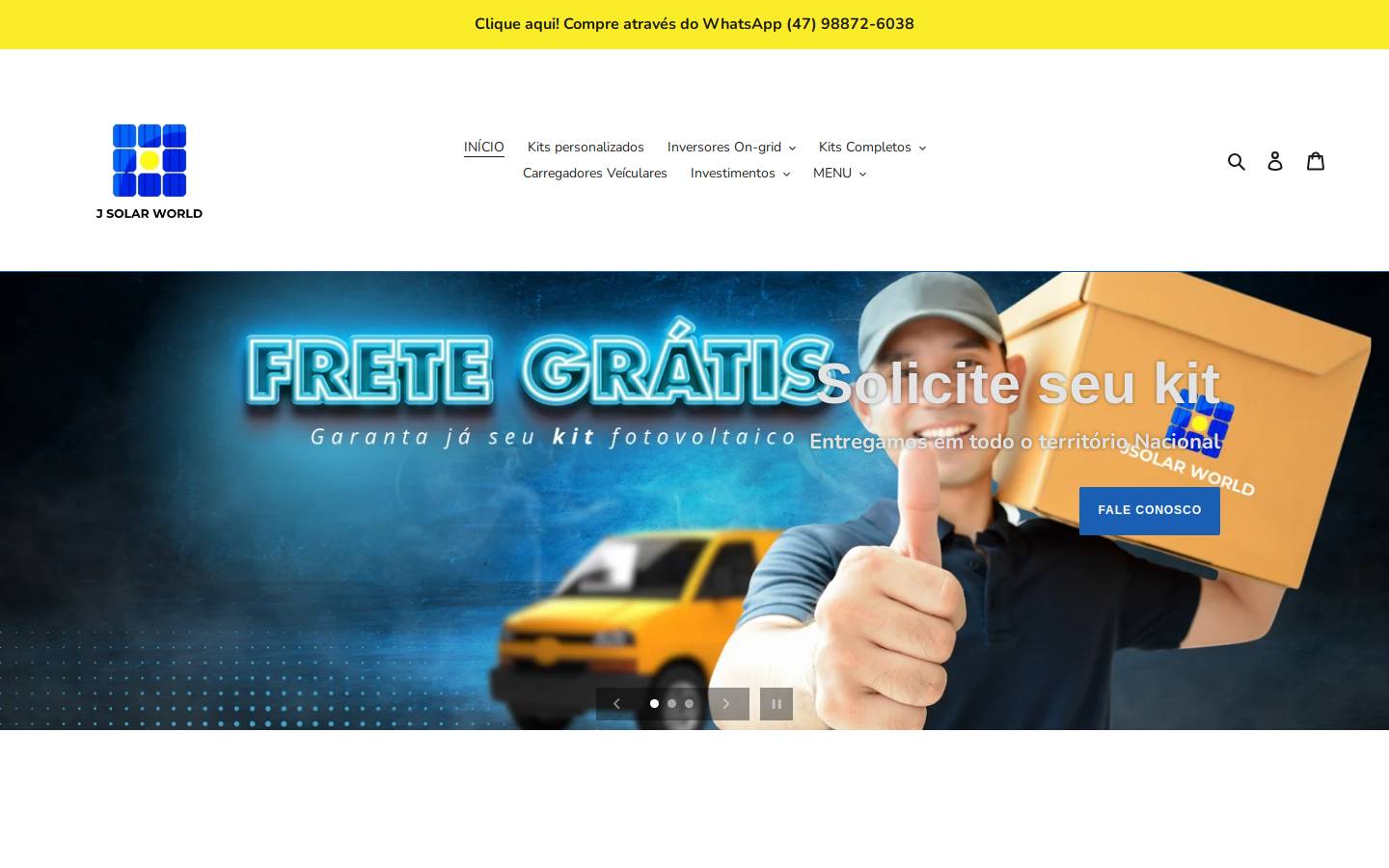 jsolarworld.com.br homepage screenshot