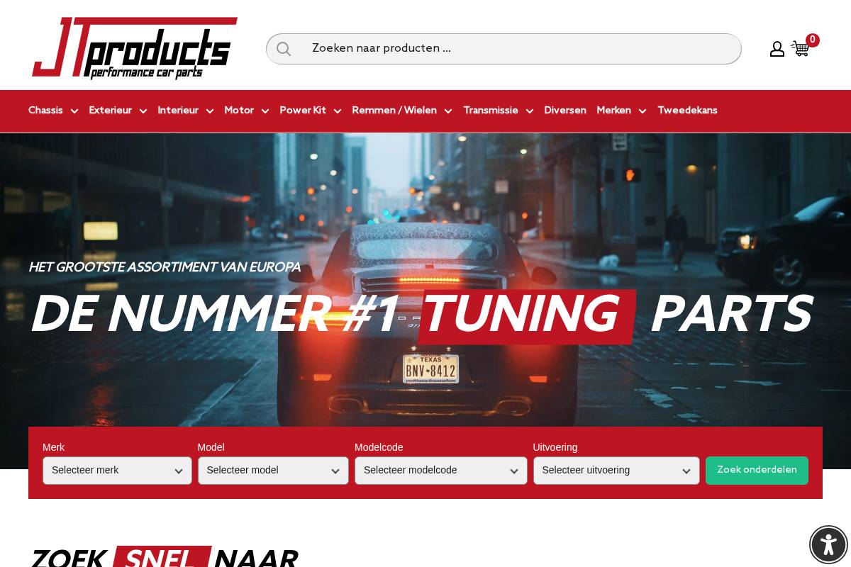 JT-Products homepage screenshot