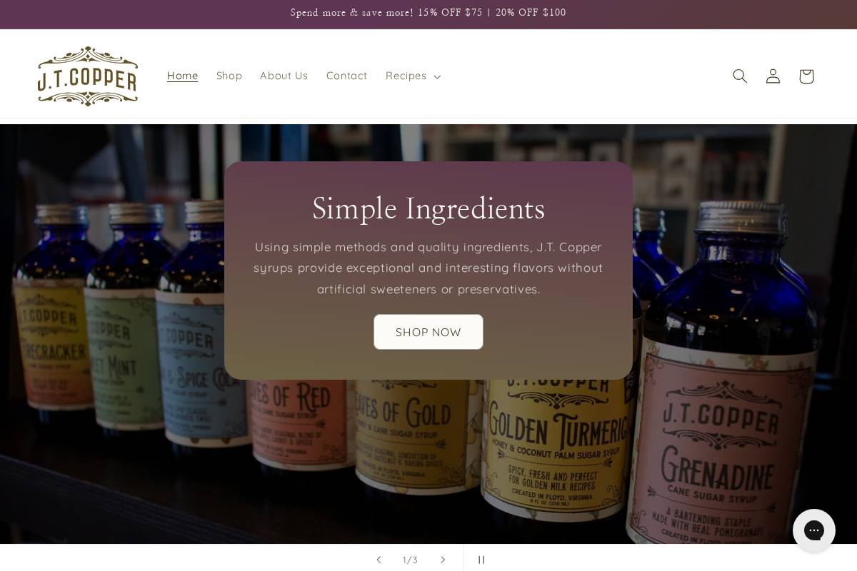 jtcopperflavors.com homepage screenshot