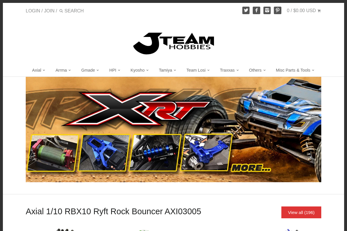 jteamhobbies.com homepage screenshot