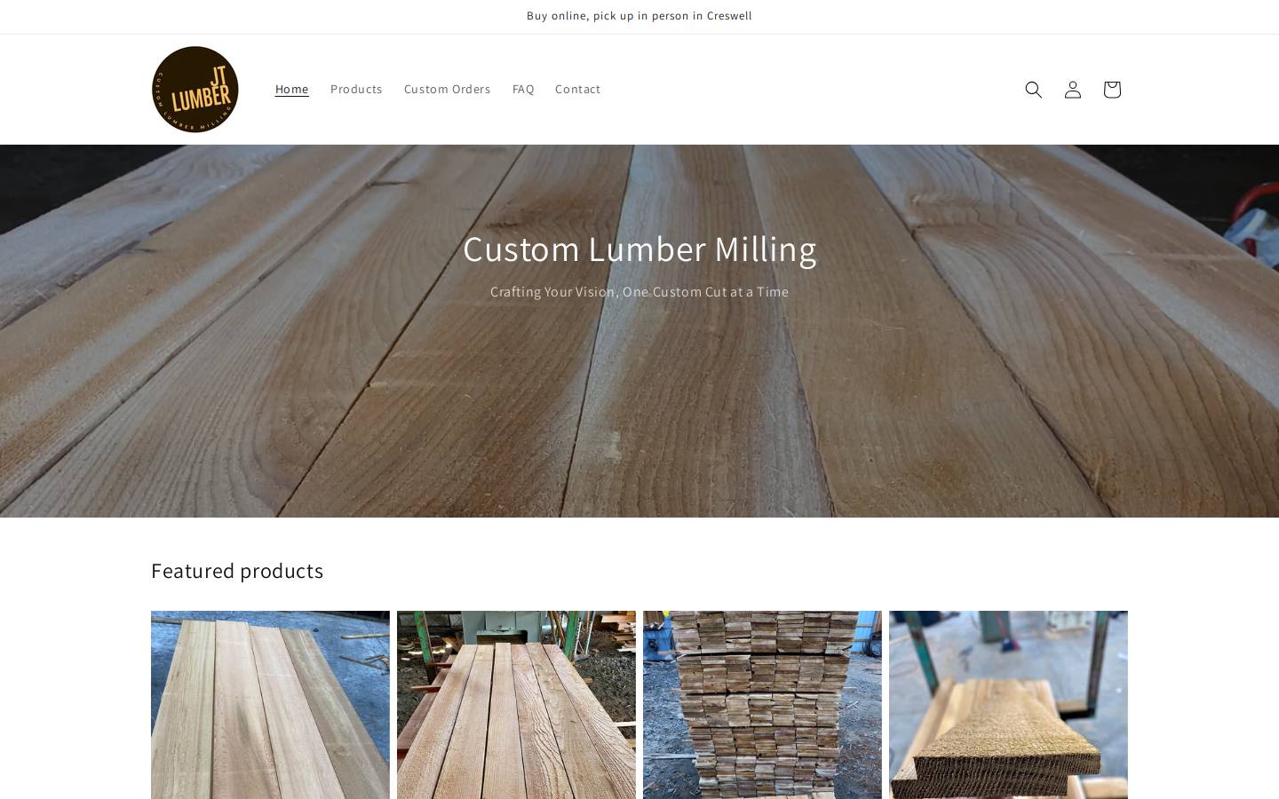 jtlumber.com homepage screenshot
