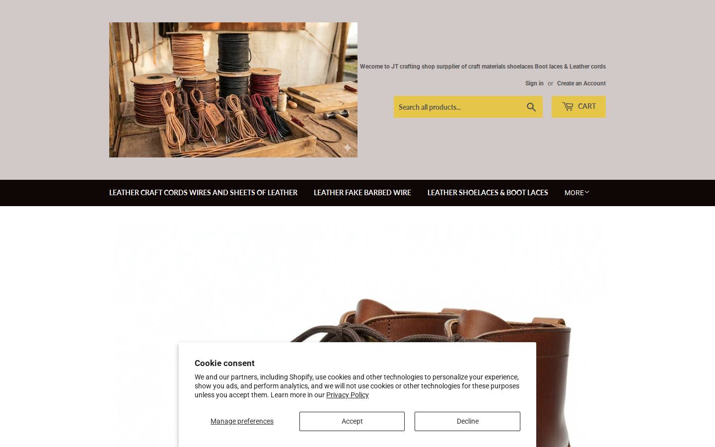 jtshoelaces.com homepage screenshot