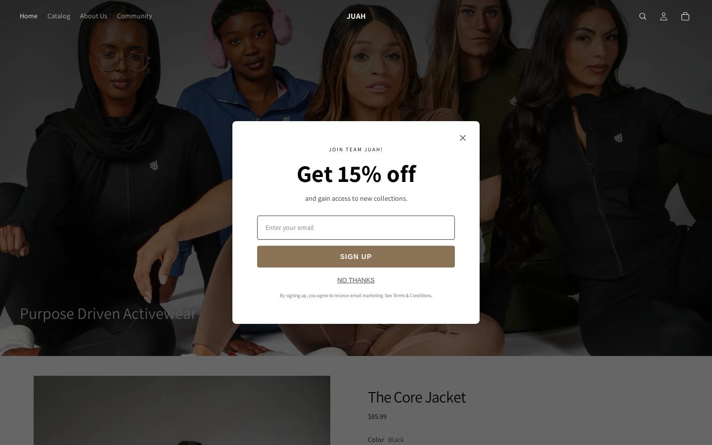 juahapparel.com homepage screenshot