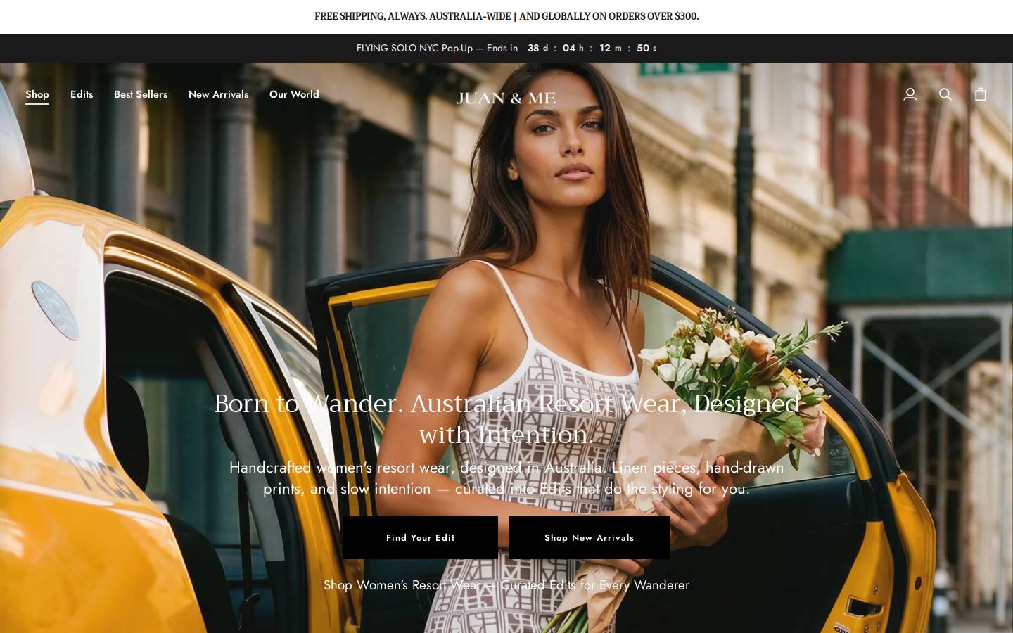juanandmeboutique.com.au homepage screenshot
