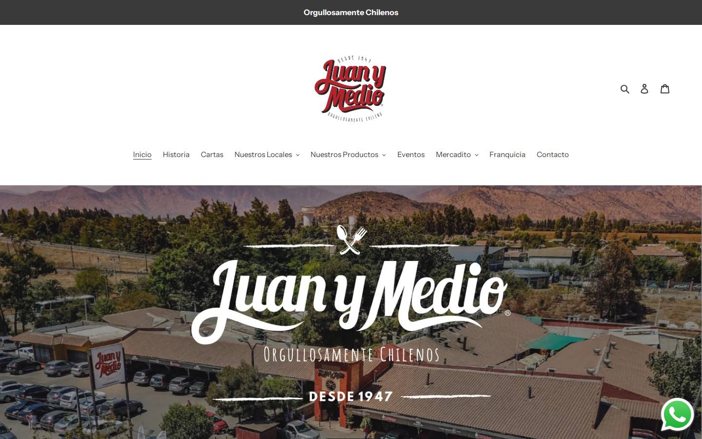 juanymedio.cl homepage screenshot