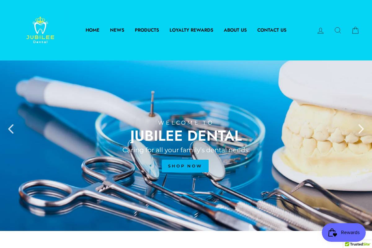 Jubileedentals homepage screenshot