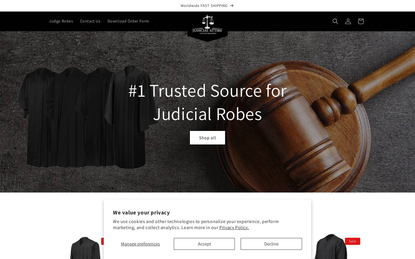 judicialattire.com homepage screenshot