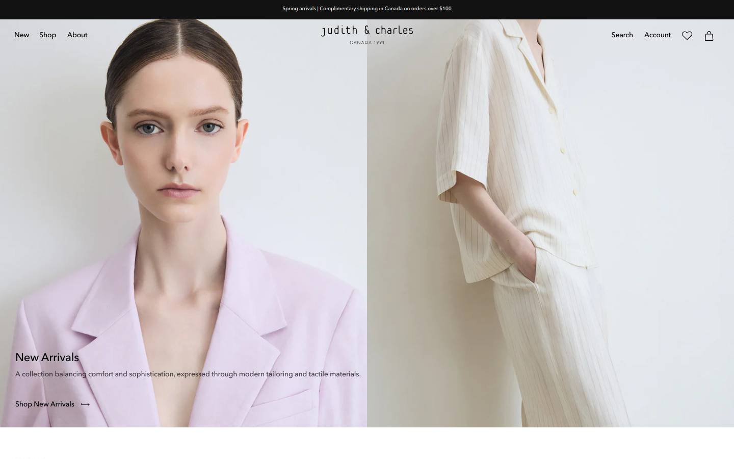 judithandcharles.com homepage screenshot