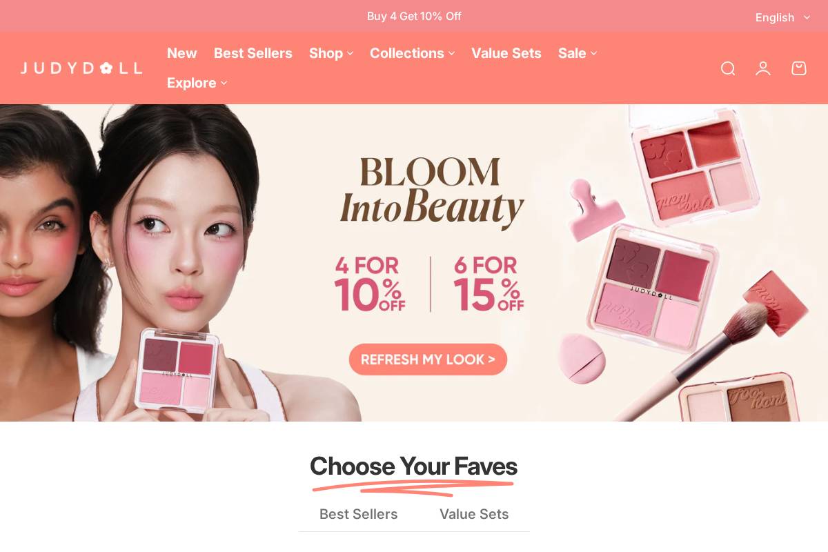 Judydoll homepage screenshot