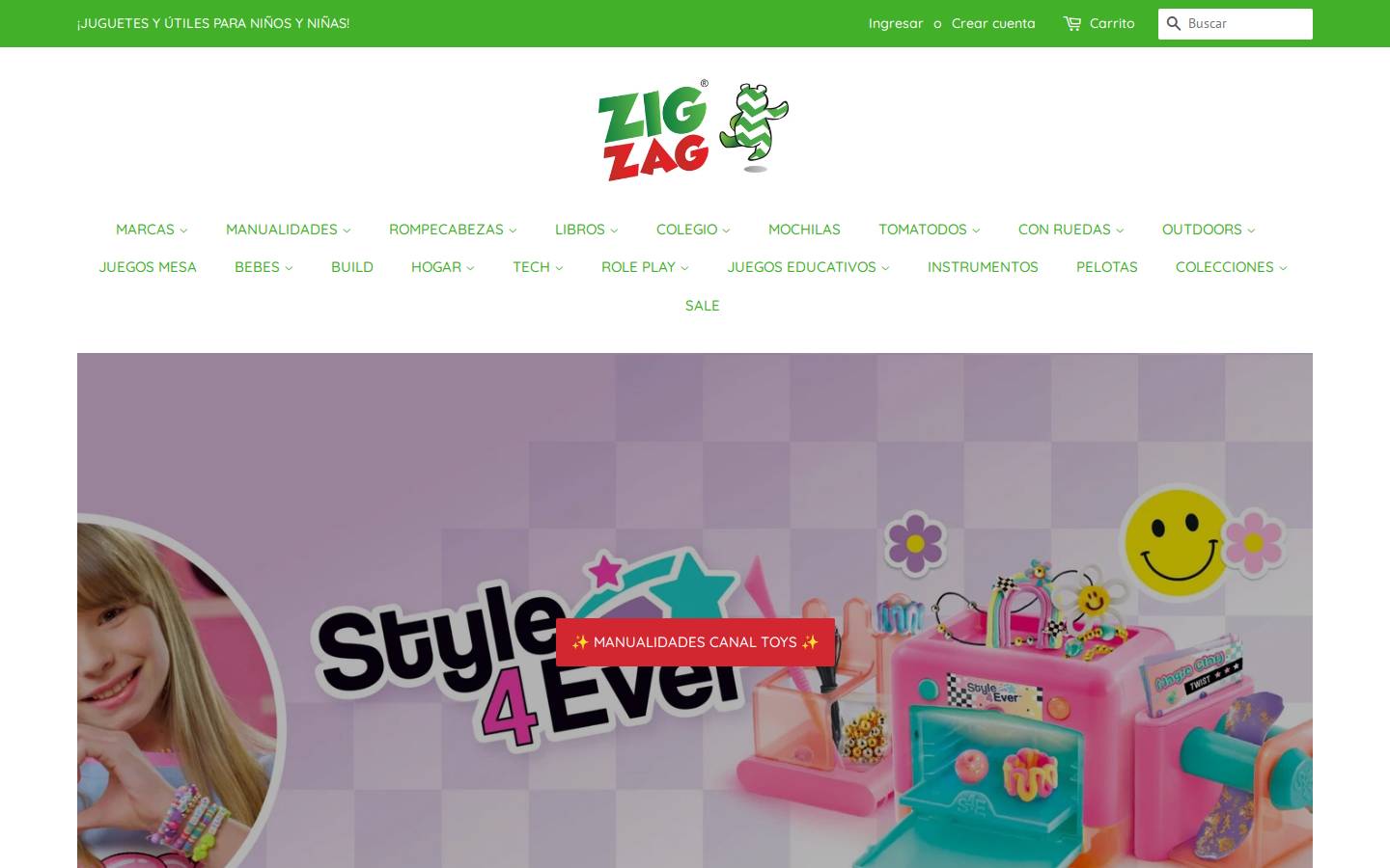 jugueteriazigzag.com homepage screenshot