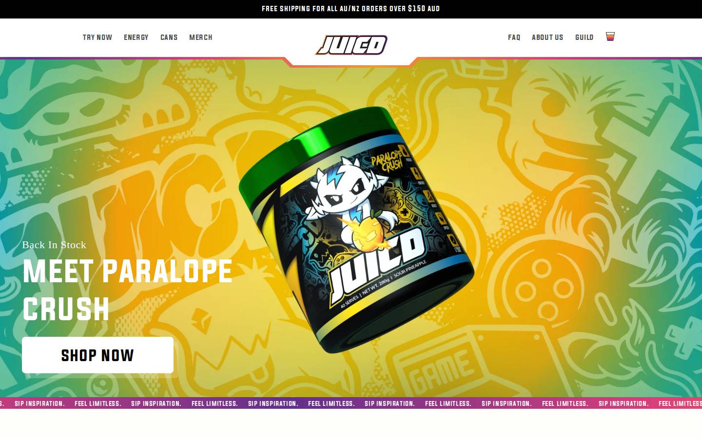 juicdenergy.com.au homepage screenshot