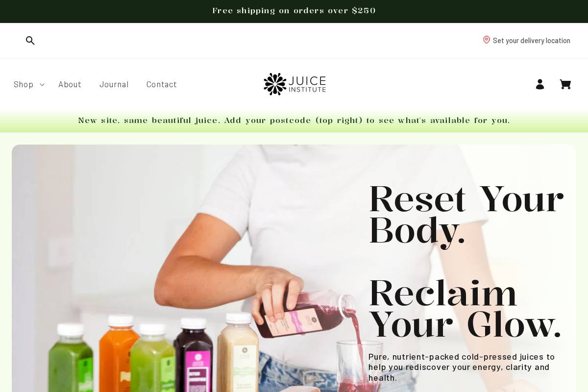 juiceinstitute.com.au homepage screenshot