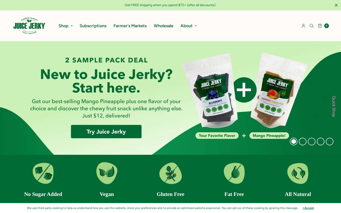 juicejerky.com homepage screenshot