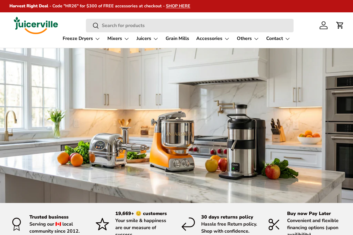 Juicerville homepage screenshot
