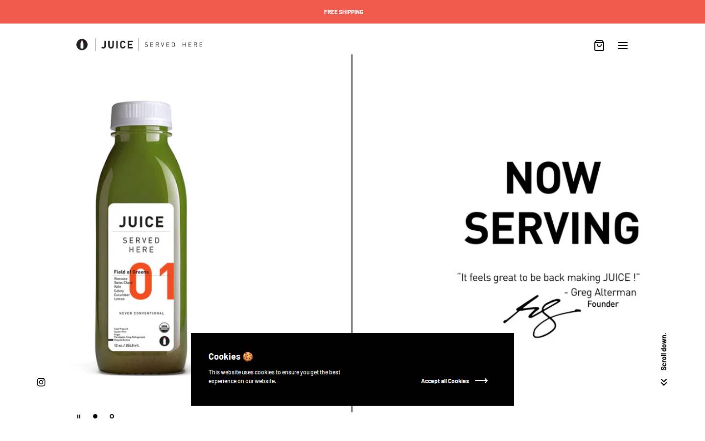 juiceservedhere.com homepage screenshot