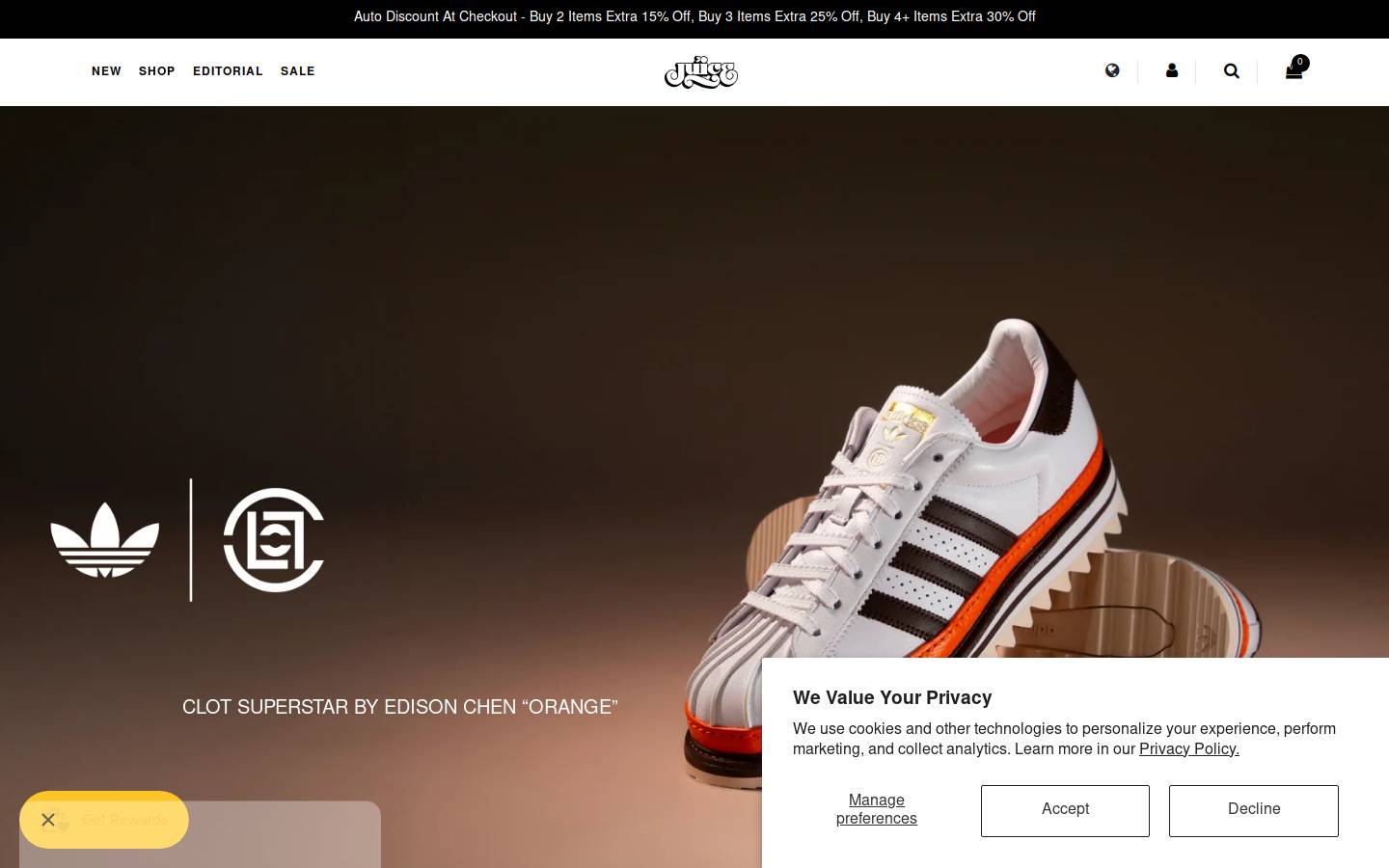 Juicestore homepage screenshot