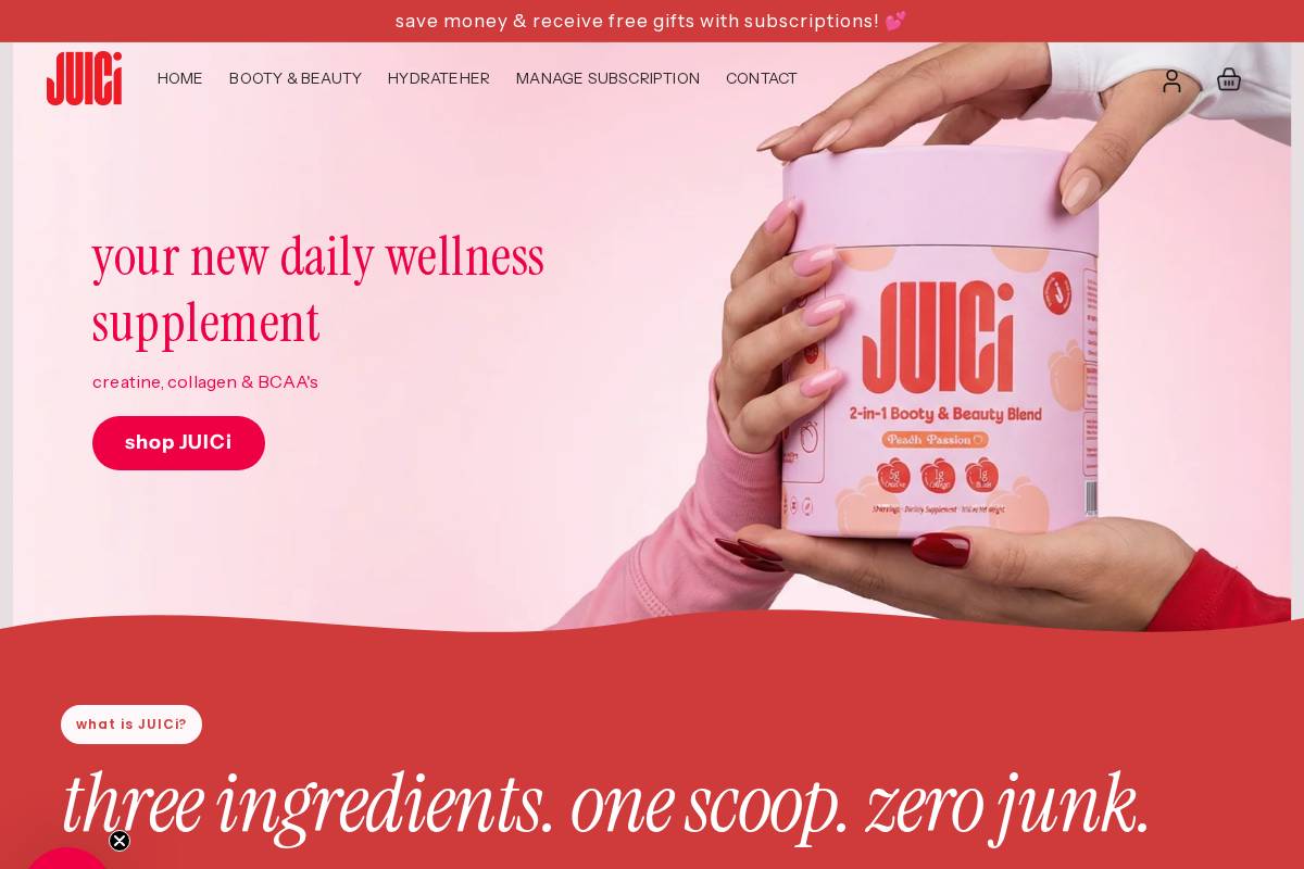 juicisupplements.co.uk homepage screenshot