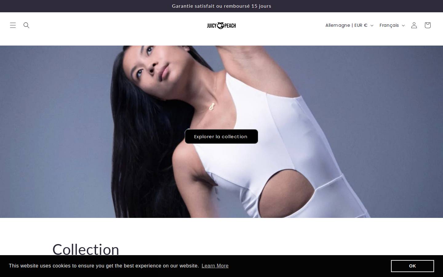 Juicy Peach homepage screenshot
