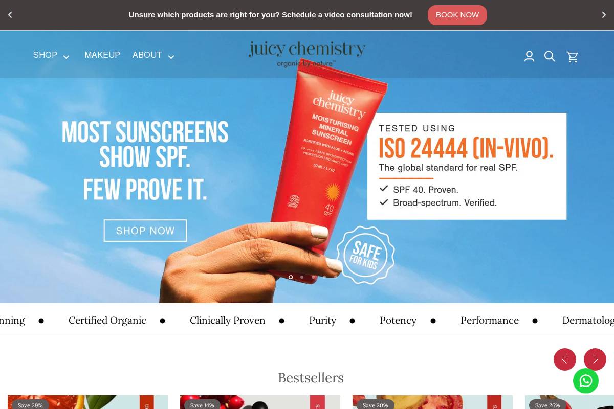 juicychemistry.com homepage screenshot