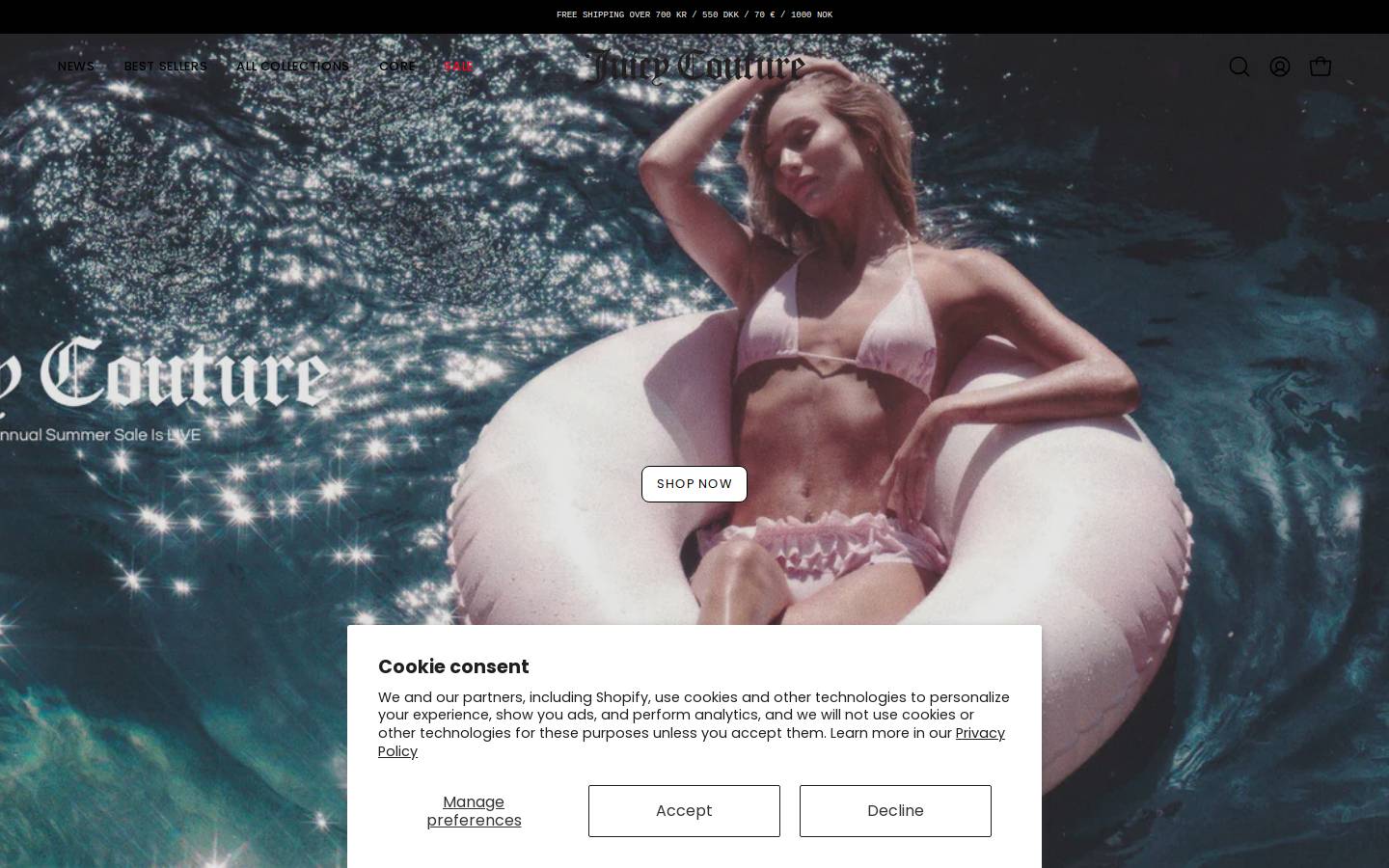 Juicycouture homepage screenshot