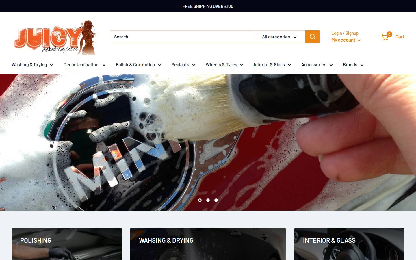 juicydetailing.co.uk homepage screenshot